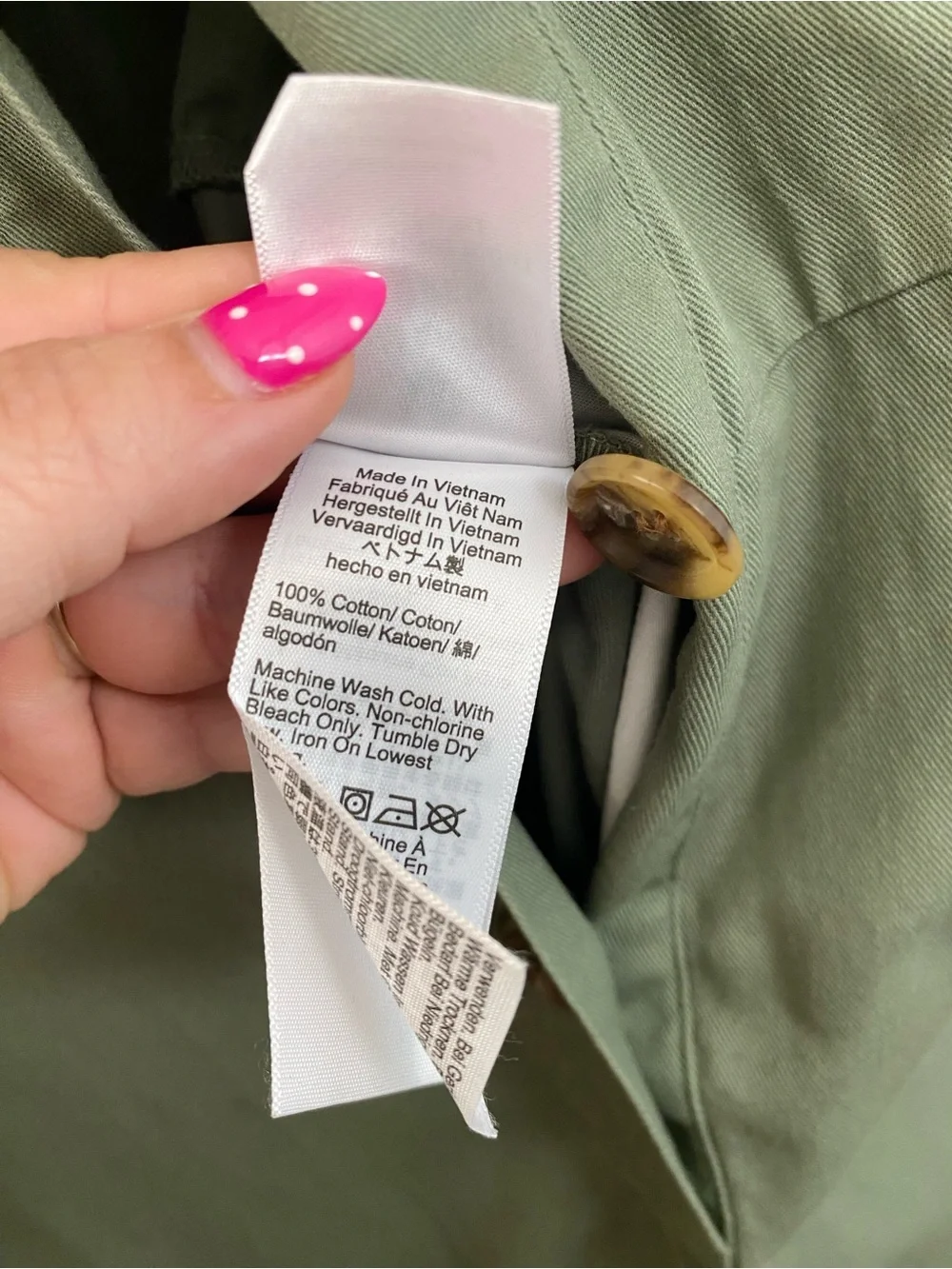 J. Crew Olive Green Button Down Front 100% Cotton Utility Jumpsuit Size 12